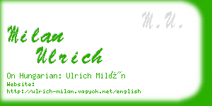 milan ulrich business card